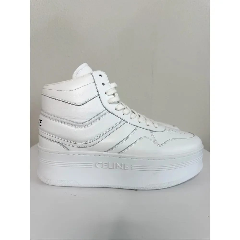 CELINE White Platform High Top Sneakers Size 41